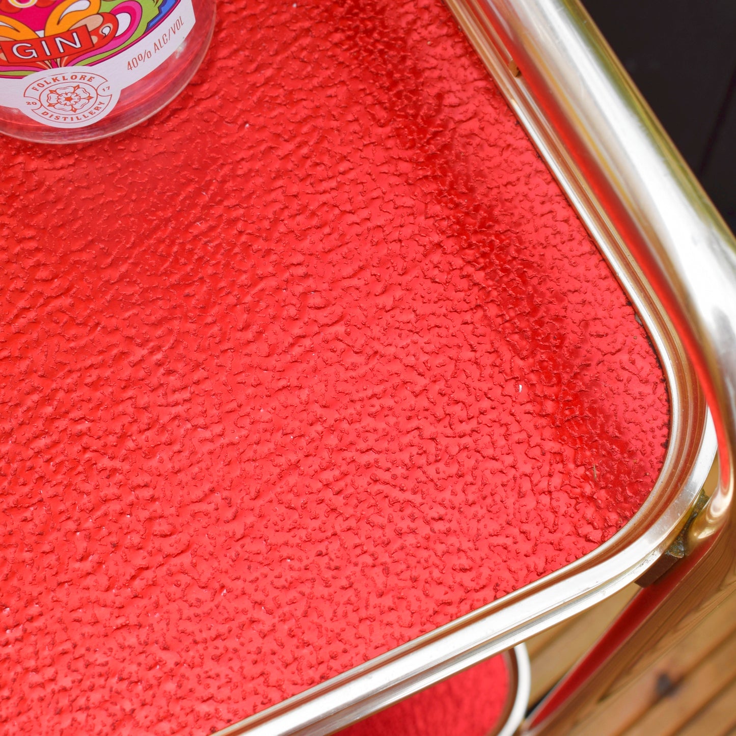 Vintage 1950s Aluminium Drinks/ Plant / Display Trolley - Red