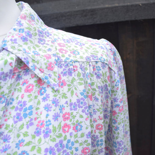 Vintage 1950s Pretty Ditzy Floral Dress -  Handmade ? Size 14
