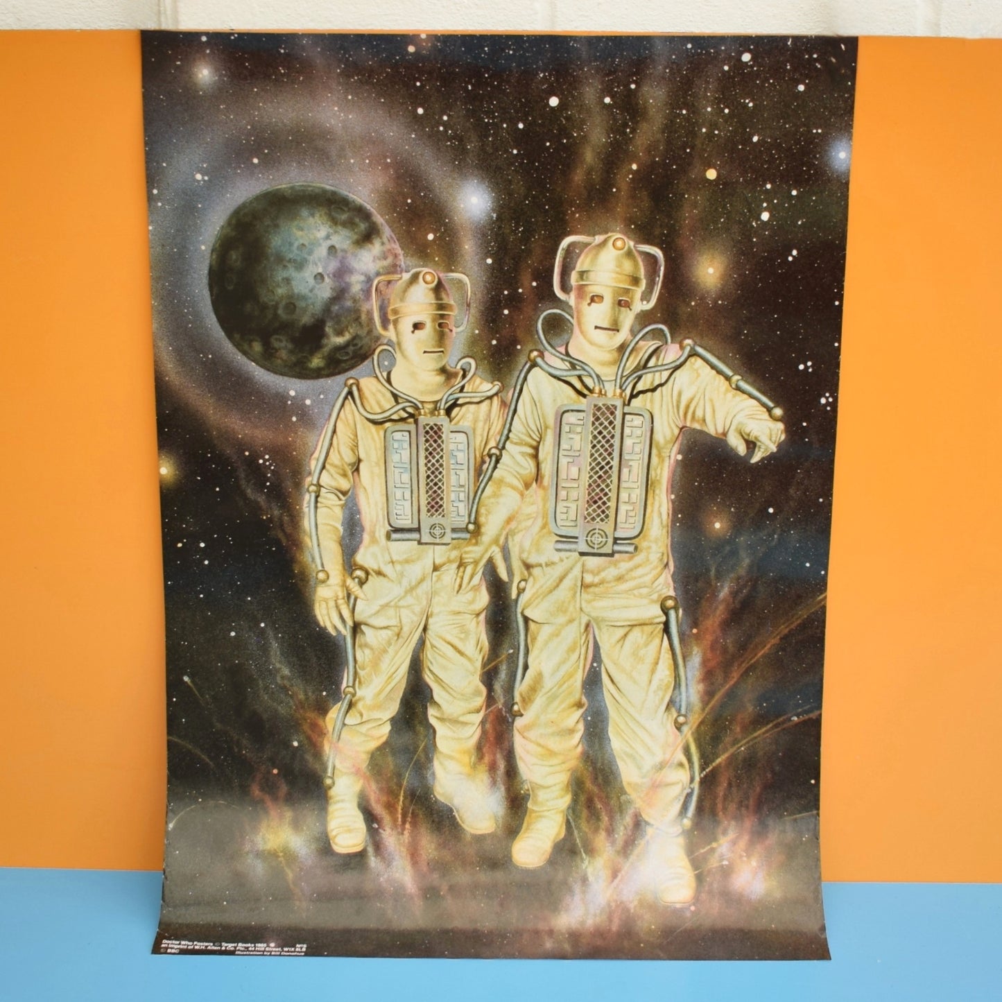 Vintage 1980s Doctor Who Target Book Posters - Darlek / Cyber Men