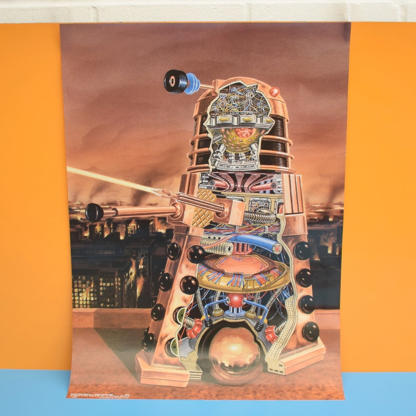 Vintage 1980s Doctor Who Target Book Posters - Darlek / Cyber Men