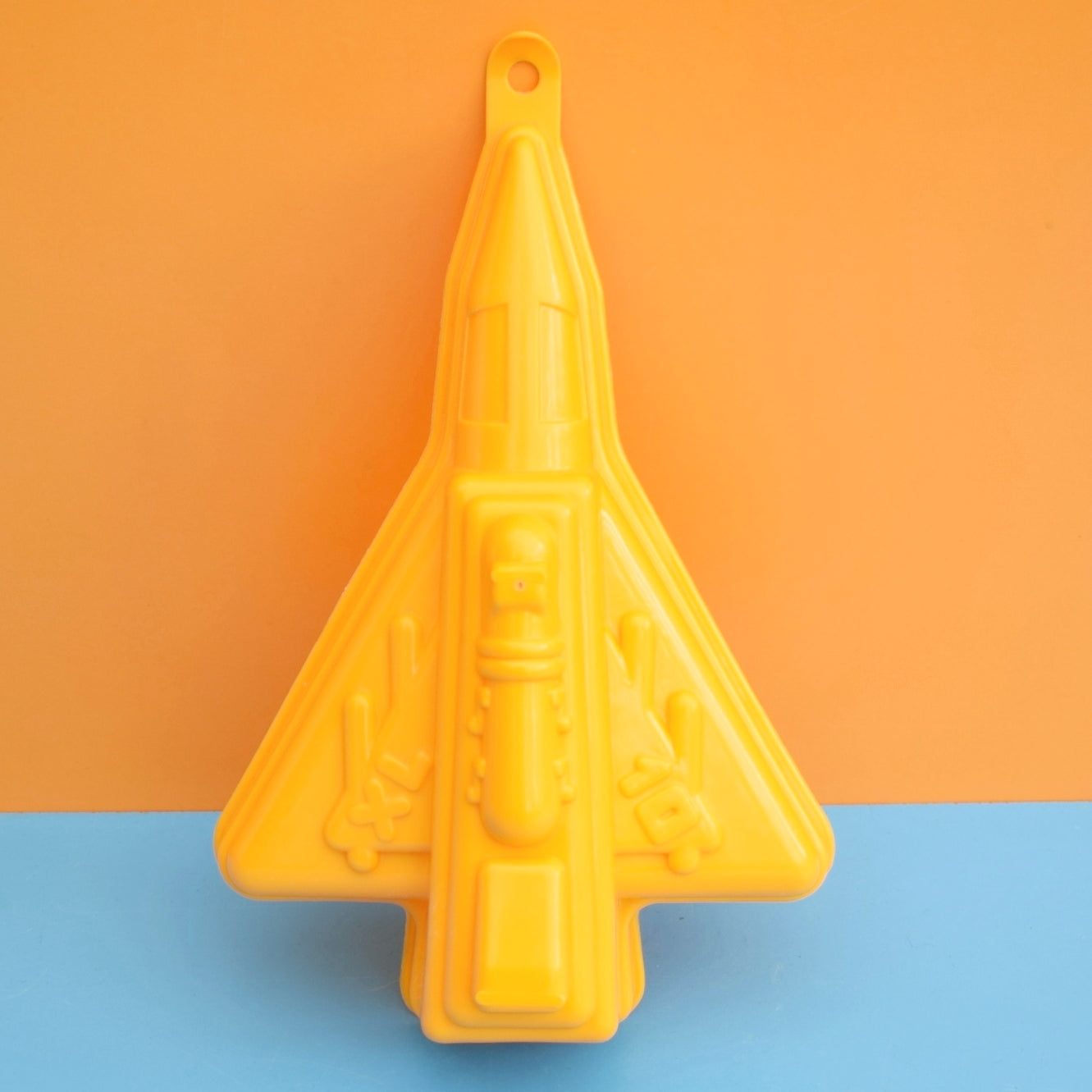 Vintage 1970s Jelly Mould - Space Rocket / Shuttle - Eggy Yellow