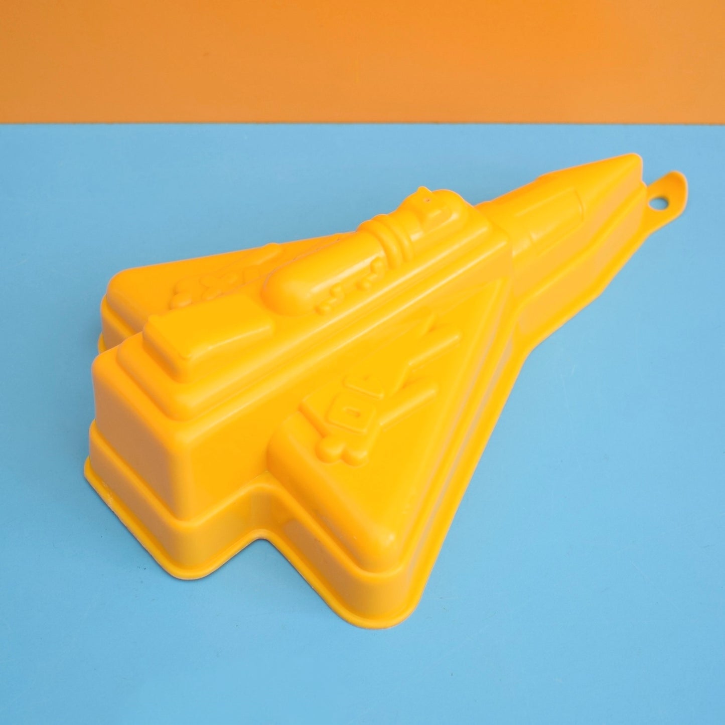 Vintage 1970s Jelly Mould - Space Rocket / Shuttle - Eggy Yellow