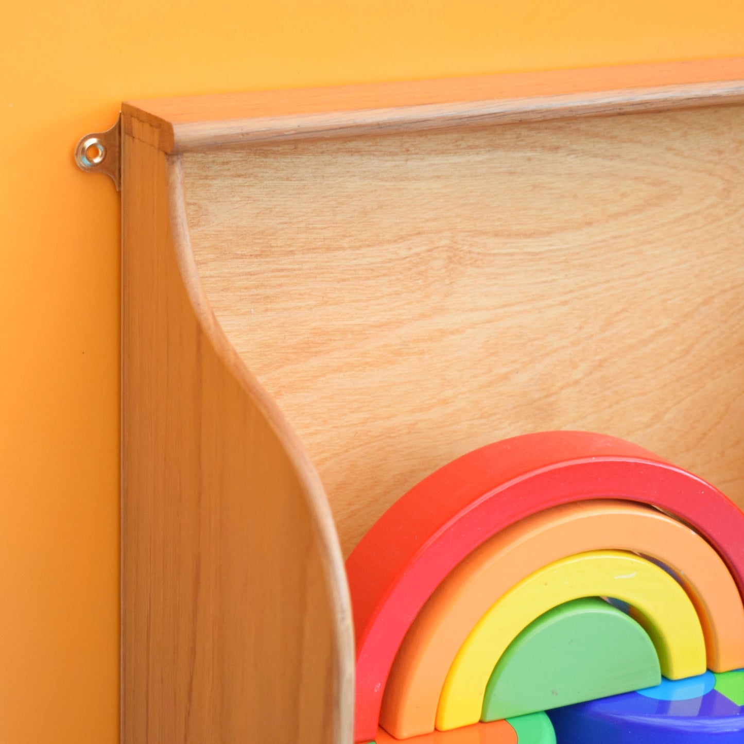 Vintage 1950s Wooden Display Shelf / Old Drawer .