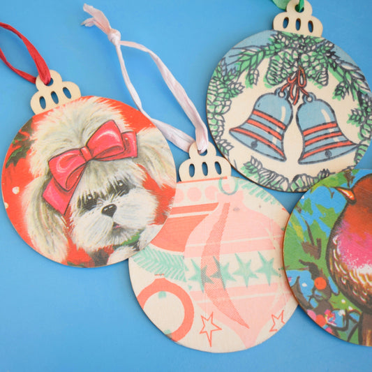 Vintage Wooden Gift Tags - Vintage Wrapping Paper Designs