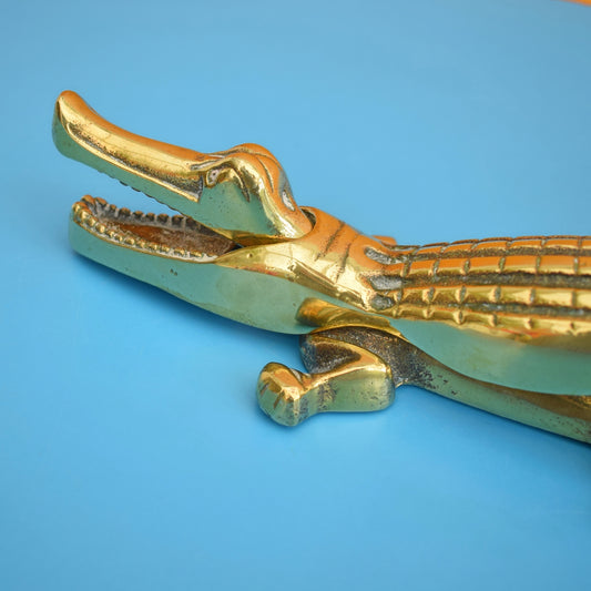 Vintage 1950s Brass Crocodile Nutcrackers