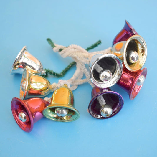 Vintage 1970s Colourful Plastic Bells - Christmas Present Decorating ? x10