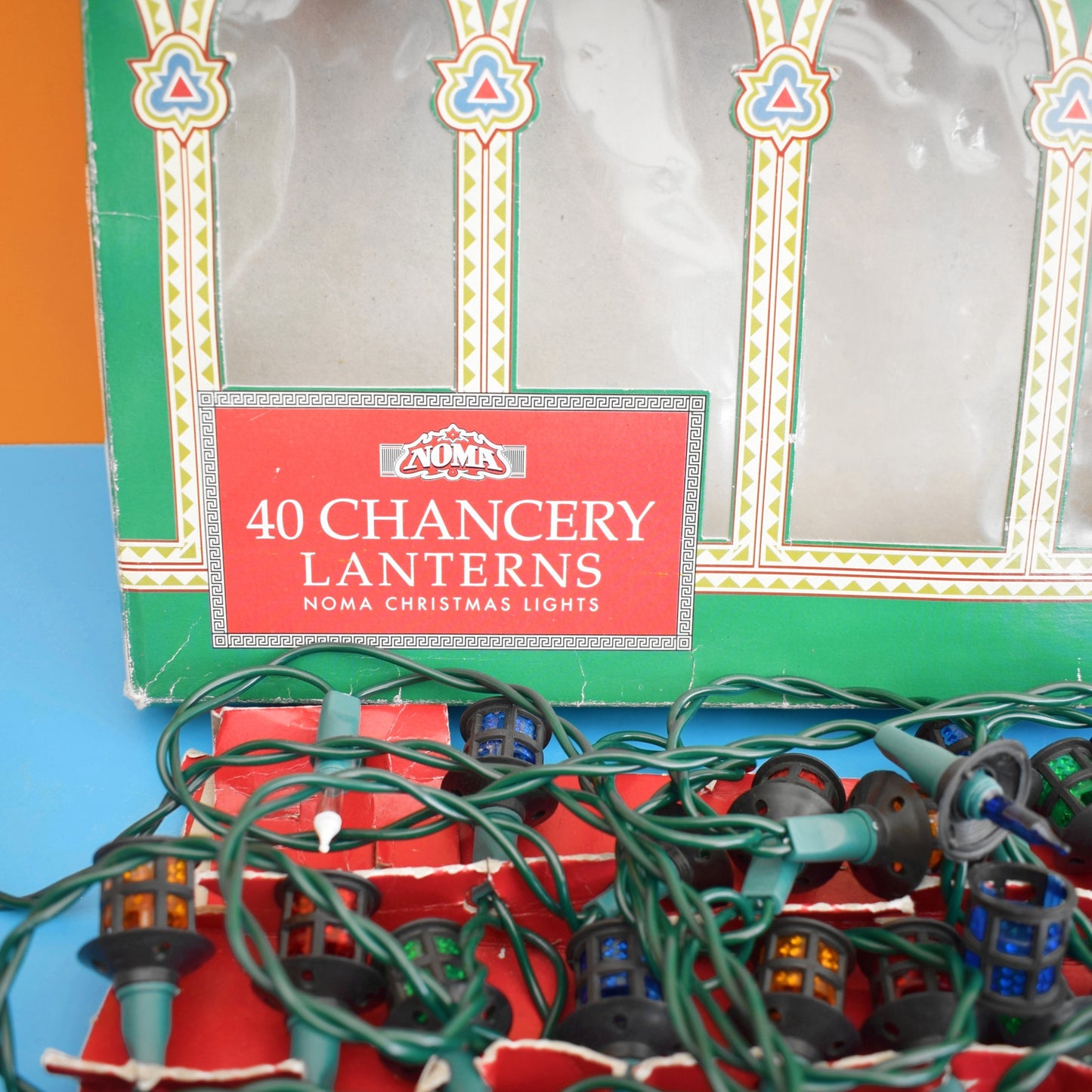 Vintage 1980s Christmas Lights- Nova Chancery Lanterns x40 - Boxed