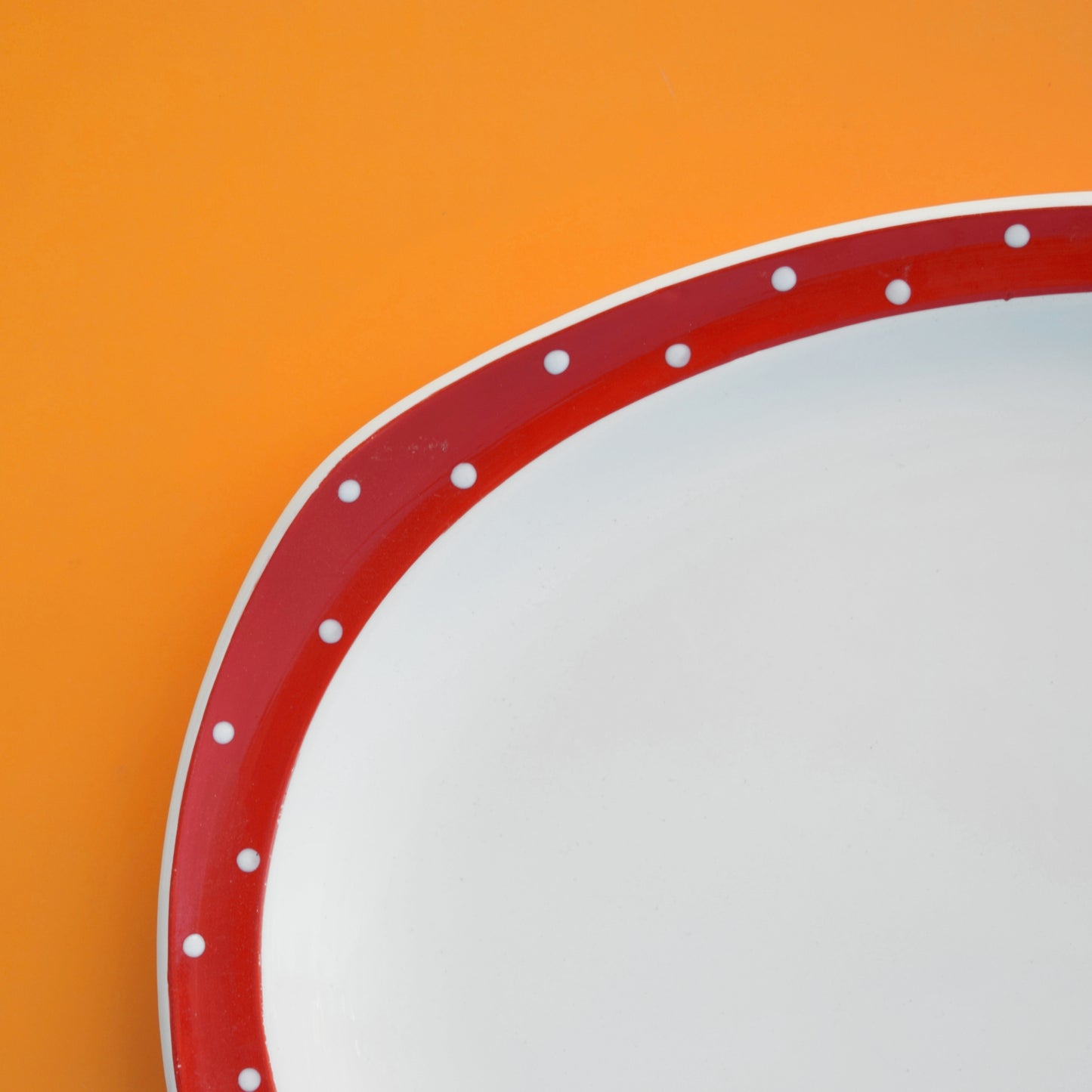 Vintage 1950s Midwinter Spotty Domino Meat/ Serving Plate - Red