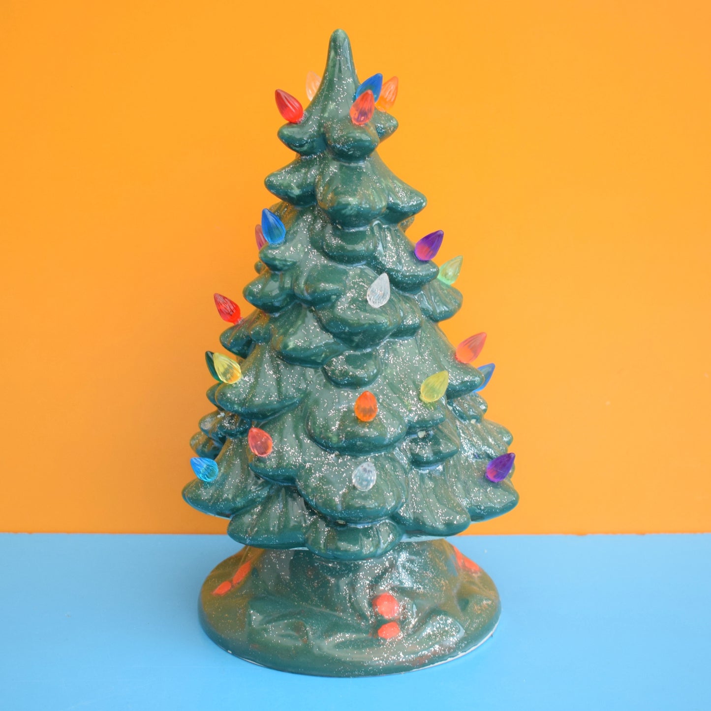 Vintage 1980s Ceramic Christmas Tree Light - Smaller .