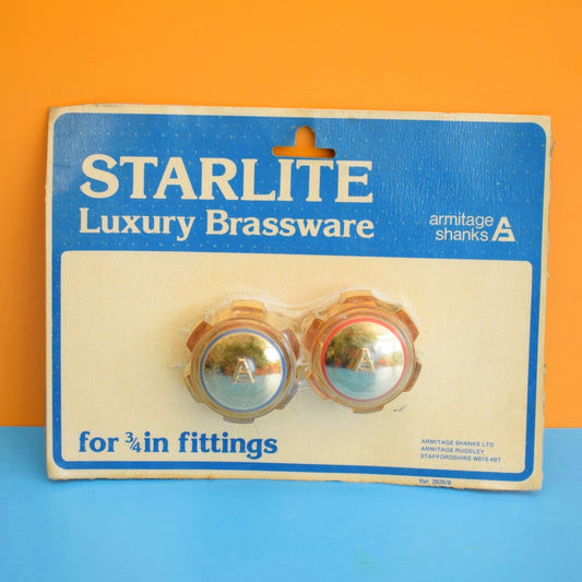Vintage 1980s Gold Tap Hand Wheels- Starlite Luxury Brassware - Armitage Shanks