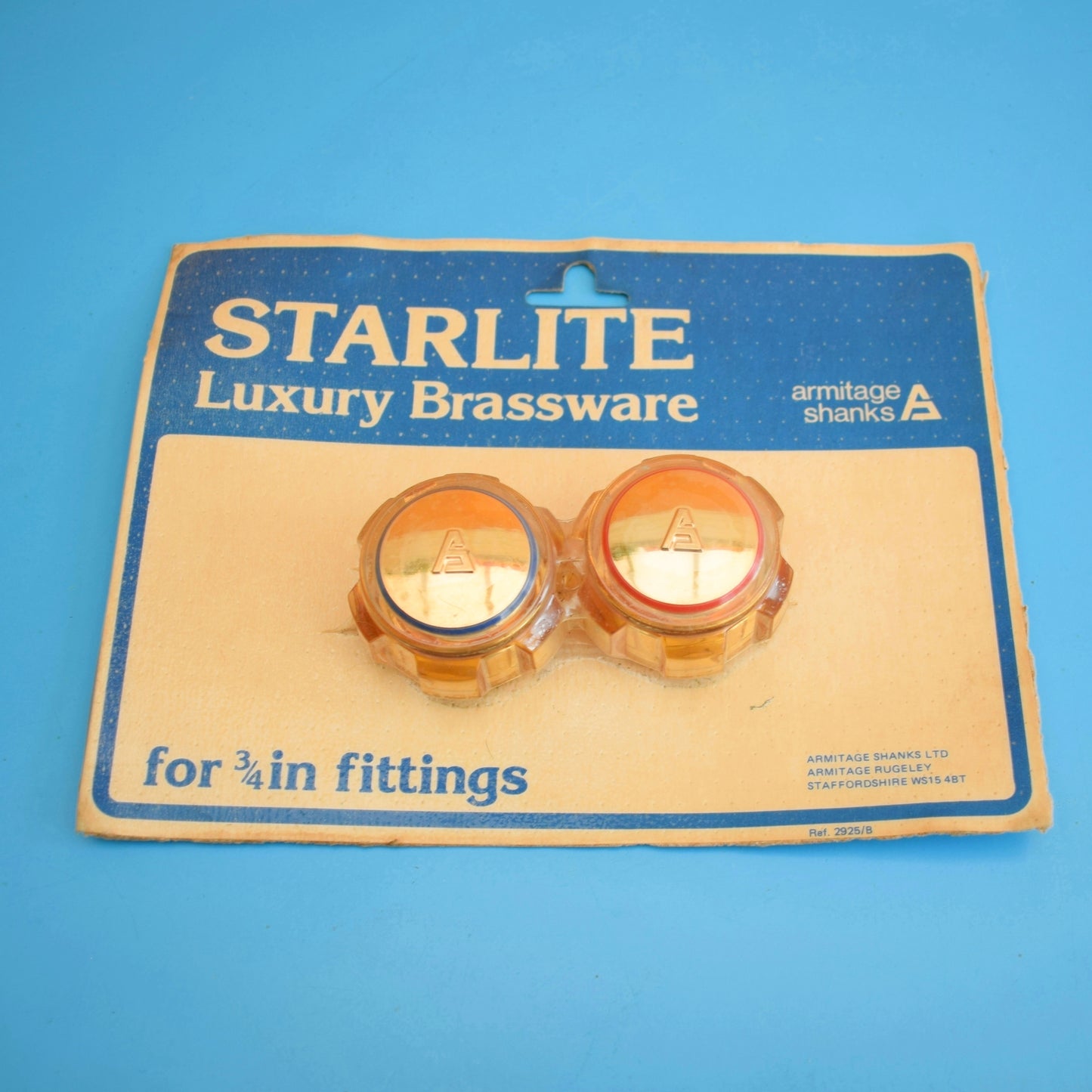 Vintage 1980s Gold Tap Hand Wheels- Starlite Luxury Brassware - Armitage Shanks by Vintage