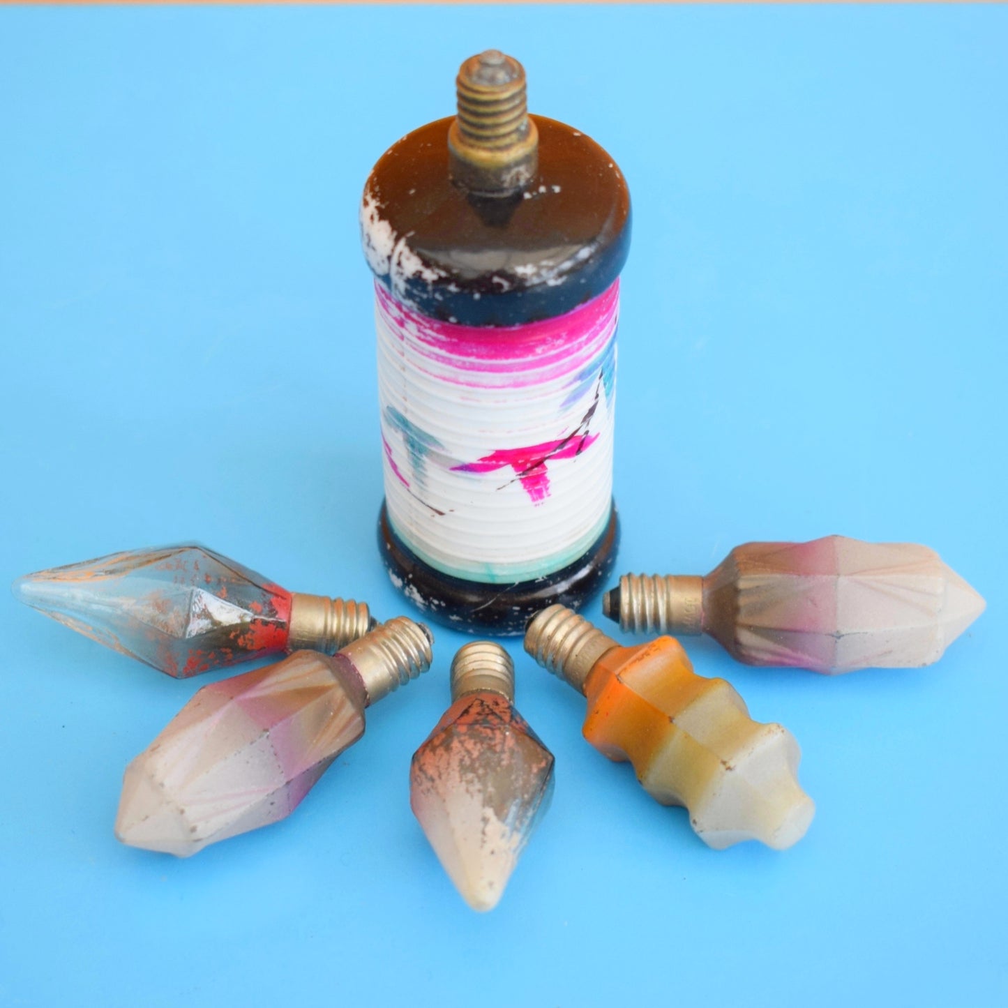 Vintage 1960s Replacement Christmas Light Bulbs x6
