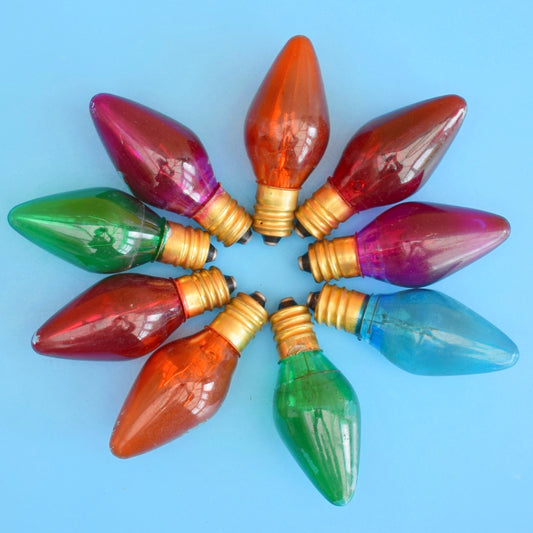 Vintage 1970s Replacement Christmas Light Bulbs x9