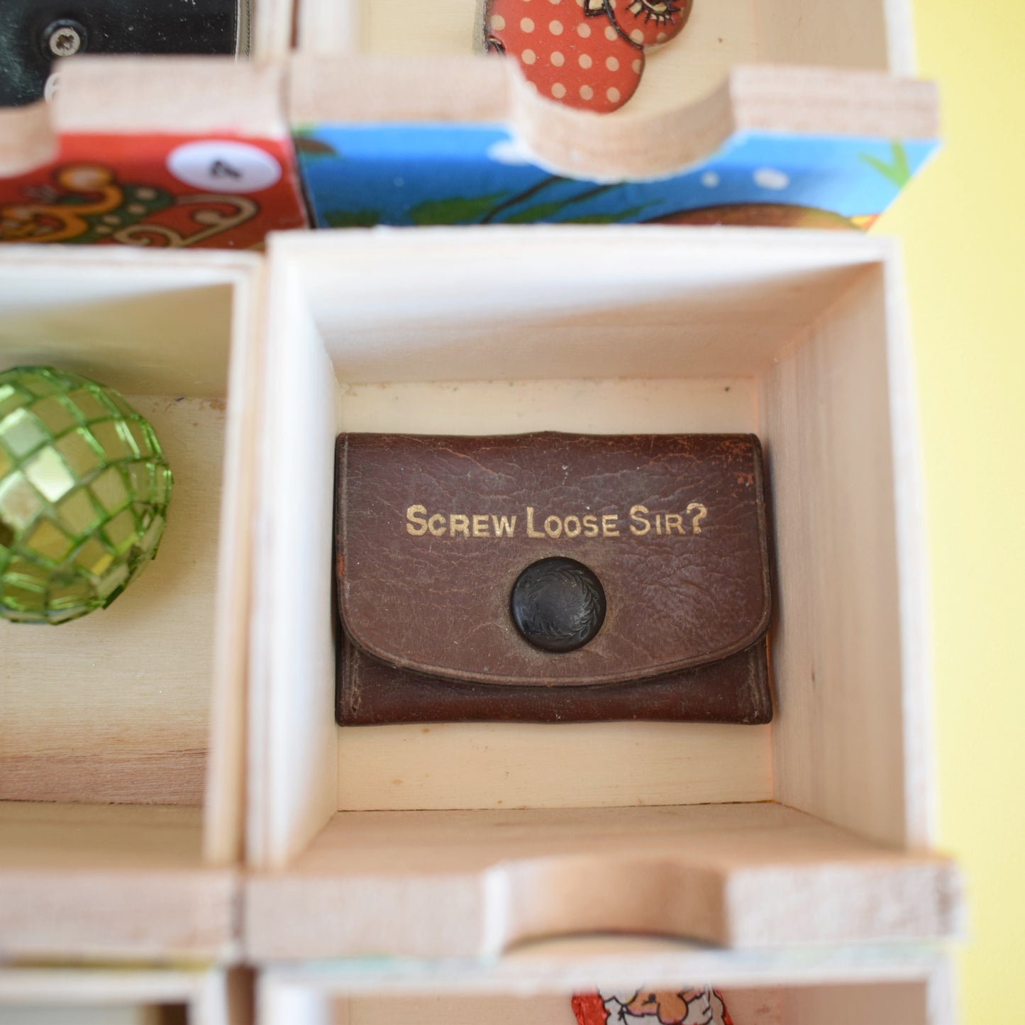 Unique Wooden Multi Drawer Filled Advent Calendar - Vintage Papers - Patchwork .