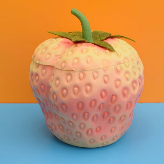 Vintage 1970s Plastic Pink Strawberry Ice Bucket