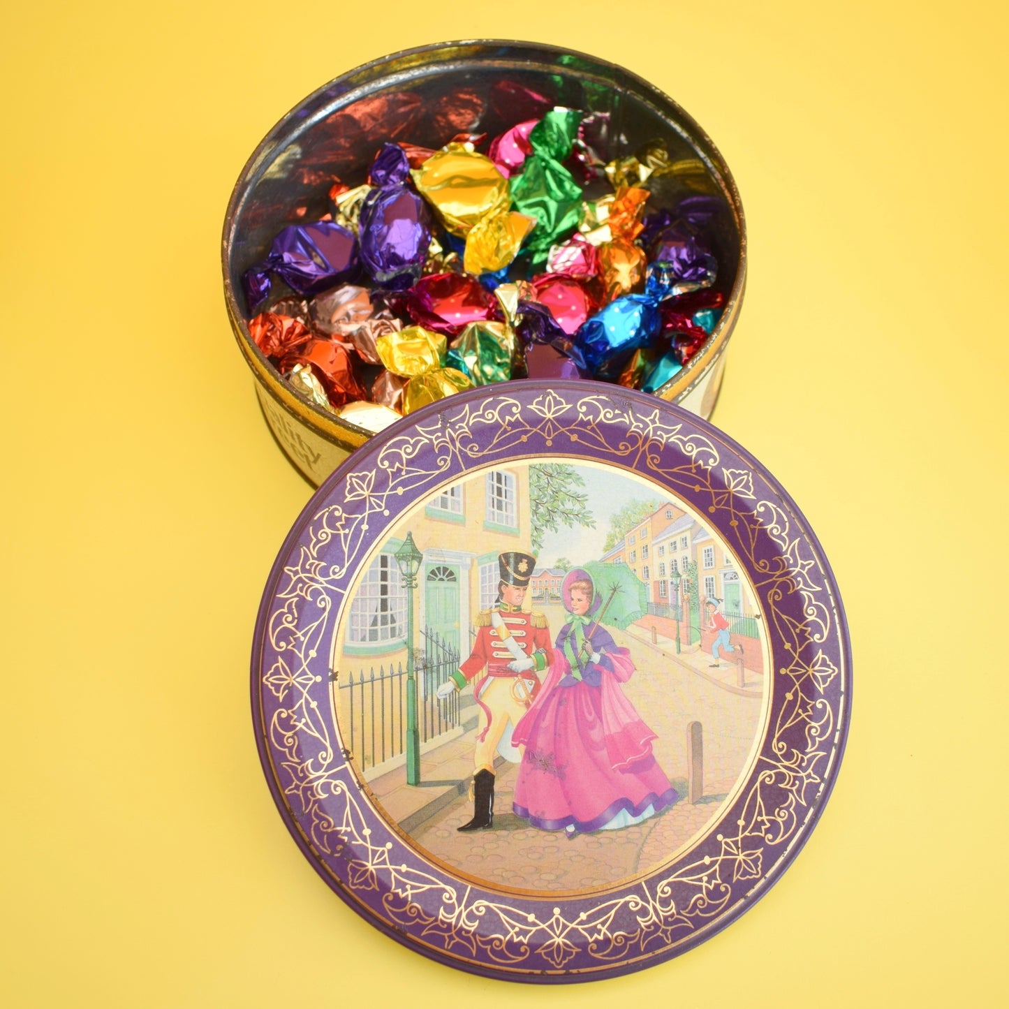 Vintage 1990s Quality Street Tin & New Chocolates