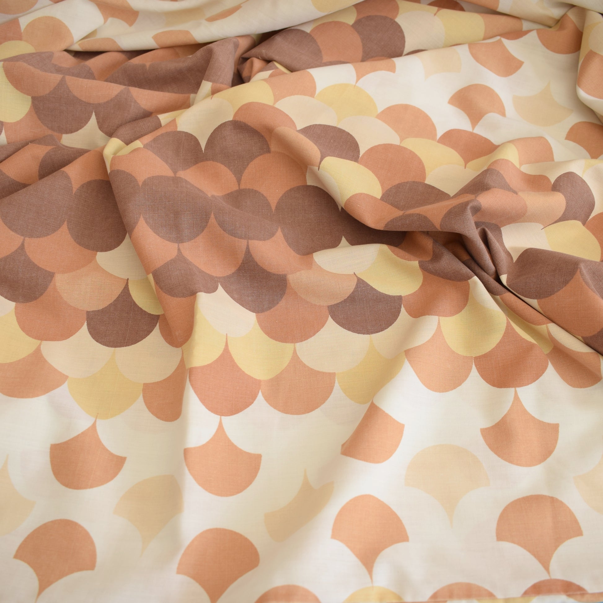 Vintage 1970s Double Duvet Cover / Bedding Set - Geometric - Brown by Vintage