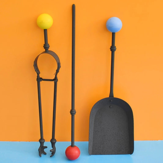 Vintage 1950s Atomic Fire Iron Set