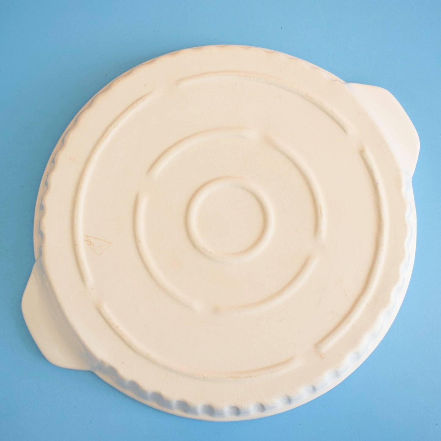 Vintage 1970s Flan Dish - Flower Power - Yellow