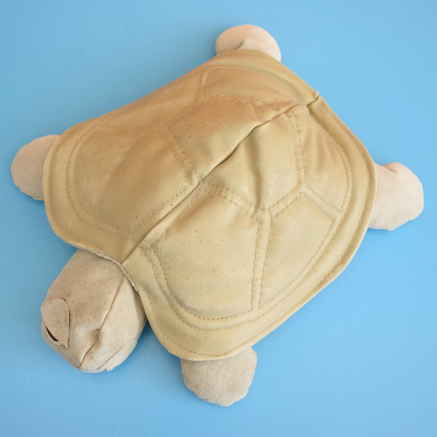 Vintage 1970s Door Stop - Suede & Leather Turtle by Pineapple Retro
