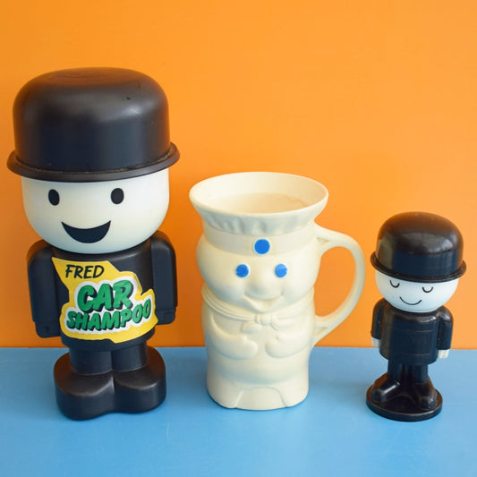 Vintage 1970s Spillers Fred Bottle / Pillsbury Dough Cup