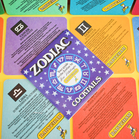 Vintage 1960s Babycham Beer Mats / Drinks Mats / Coasters - Zodiac Set