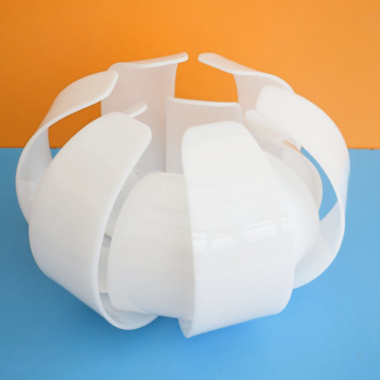 Vintage 1960s Large Perspex Lotus Light Shade - White .