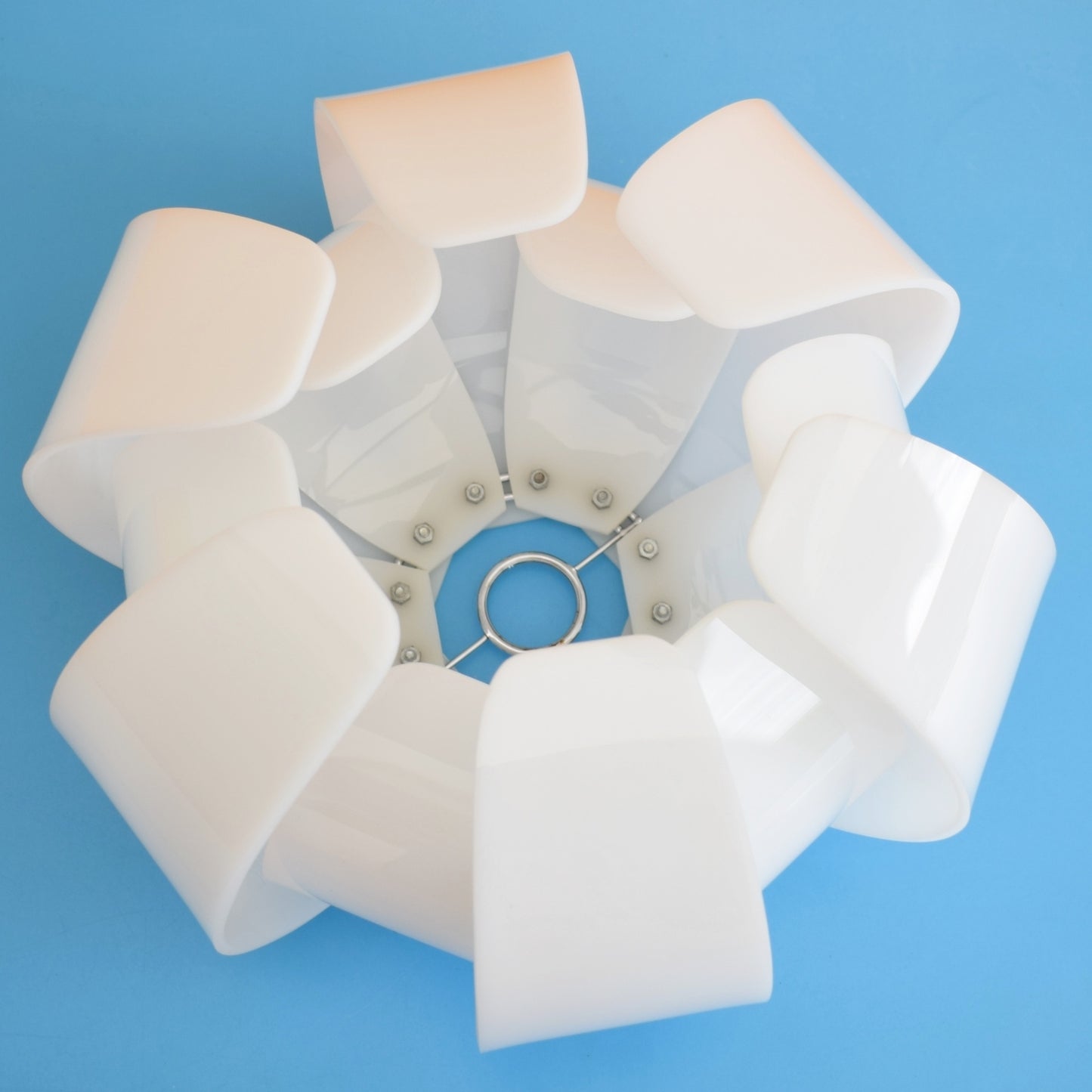 Vintage 1960s Large Perspex Lotus Light Shade - White .