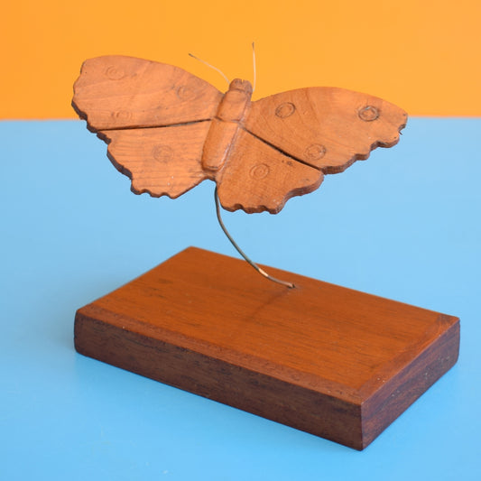 Vintage 1970s Handmade Teak/ Wooden Butterfly