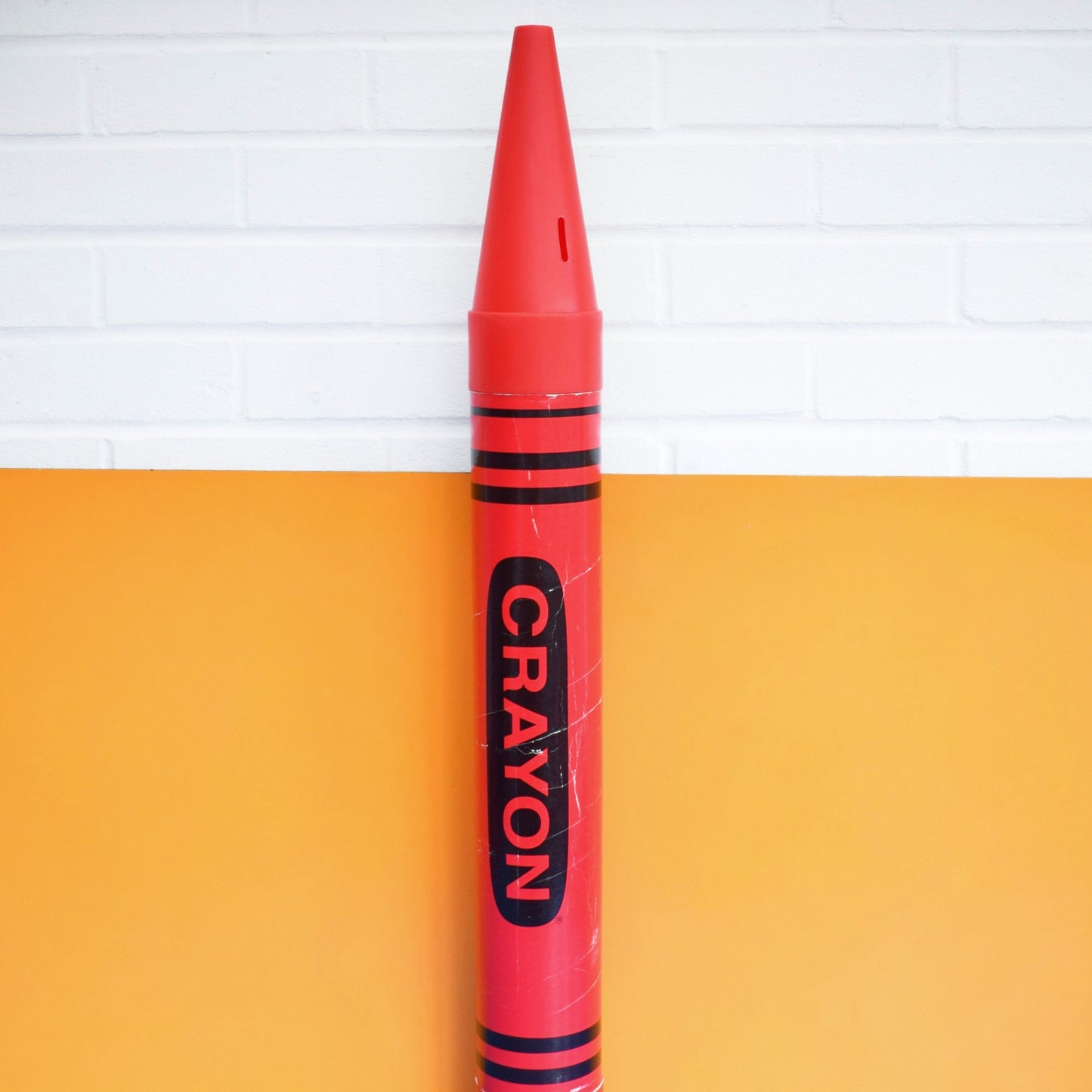 Vintage 1980s Oversized Crayon Money Box - Pop Art - Red