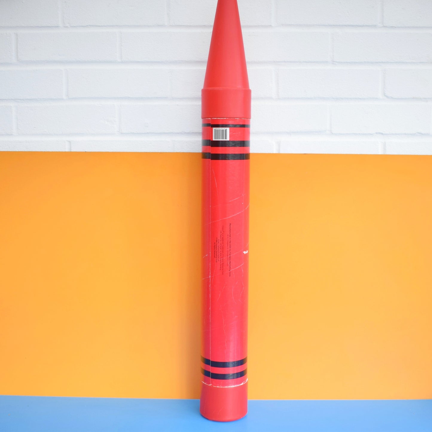 Vintage 1980s Oversized Crayon Money Box - Pop Art - Red