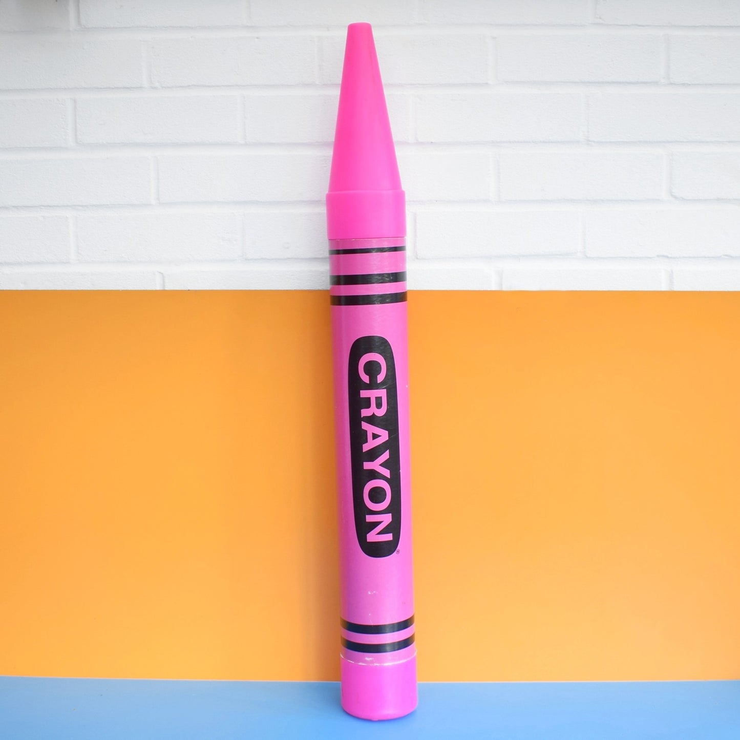 Vintage 1980s Oversized Crayon Money Box - Pop Art - Red