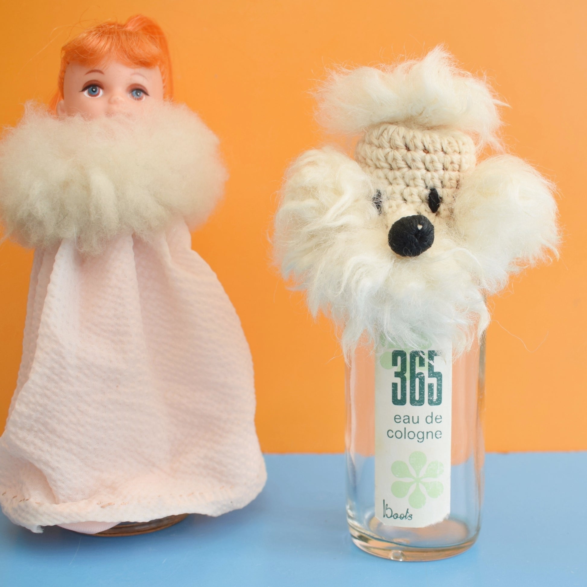 Vintage 1960s Kitsch Dressing Table Bottles - Poodle / Dolly by Vintage