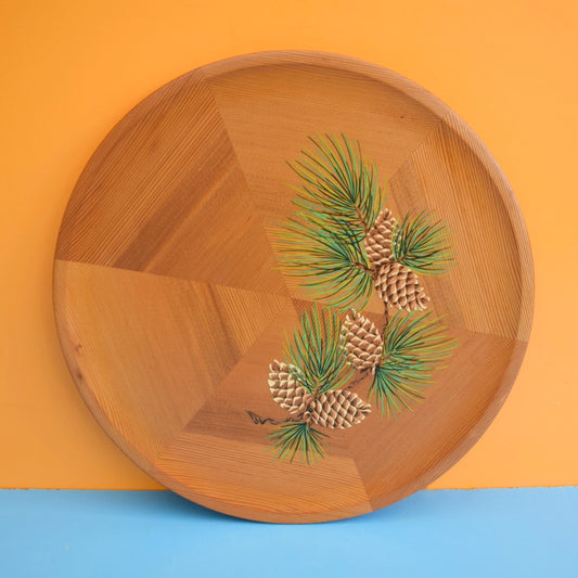 Vintage 1950s Wooden Drinks Tray - Cedar Wood - Canadian