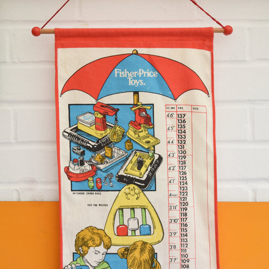 Vintage 2009 Fabric Height Chart - Fisher Price .