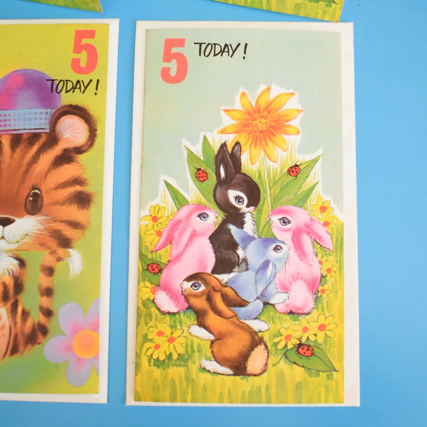 Vintage 1970s Birthday Greeting Cards - Ages 2-5 - Unused