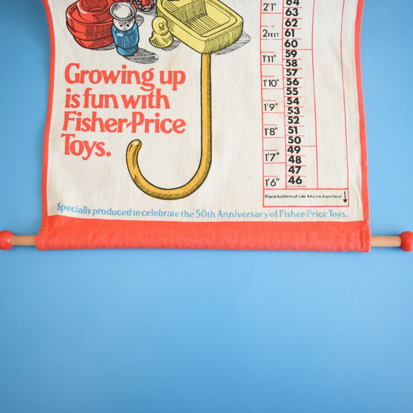 Vintage 2009 Fabric Height Chart - Fisher Price .