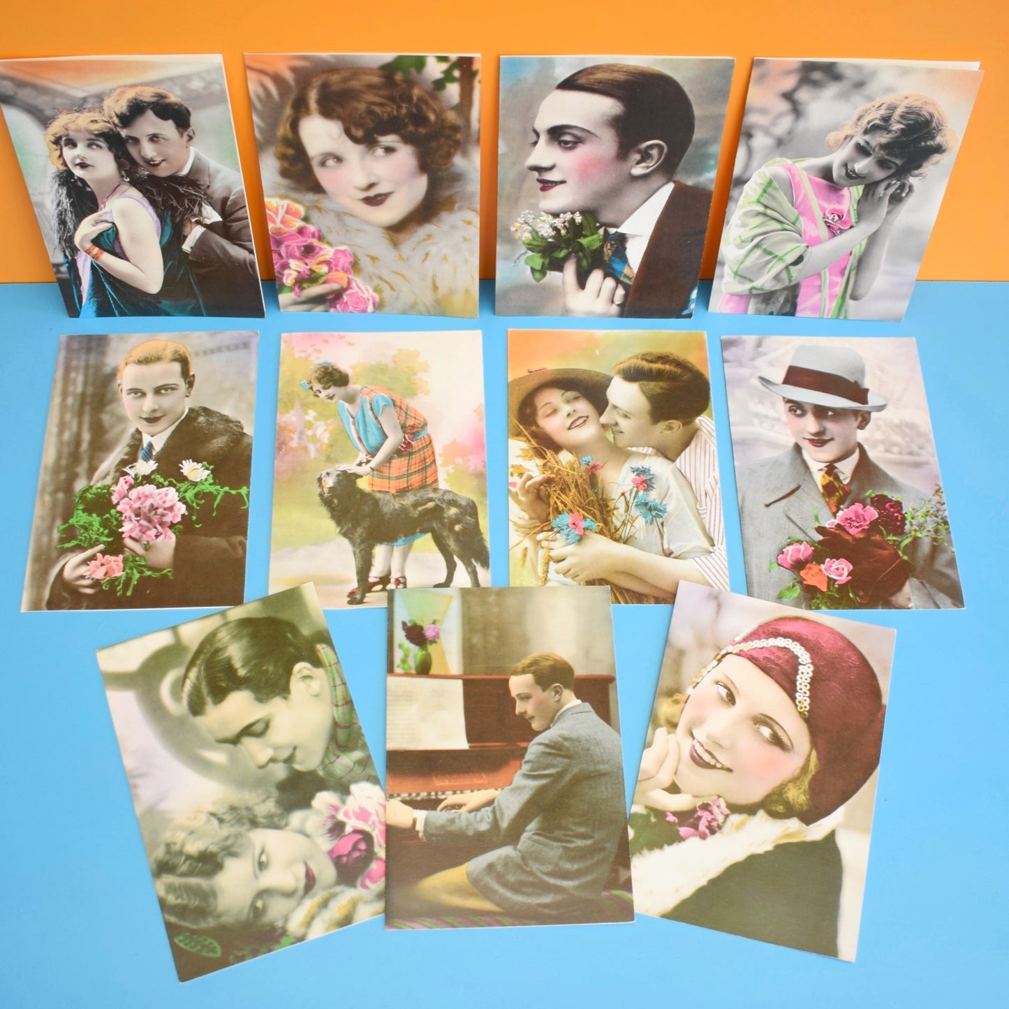 Vintage 1970s Birthday Greeting Cards - Romantic Series x11