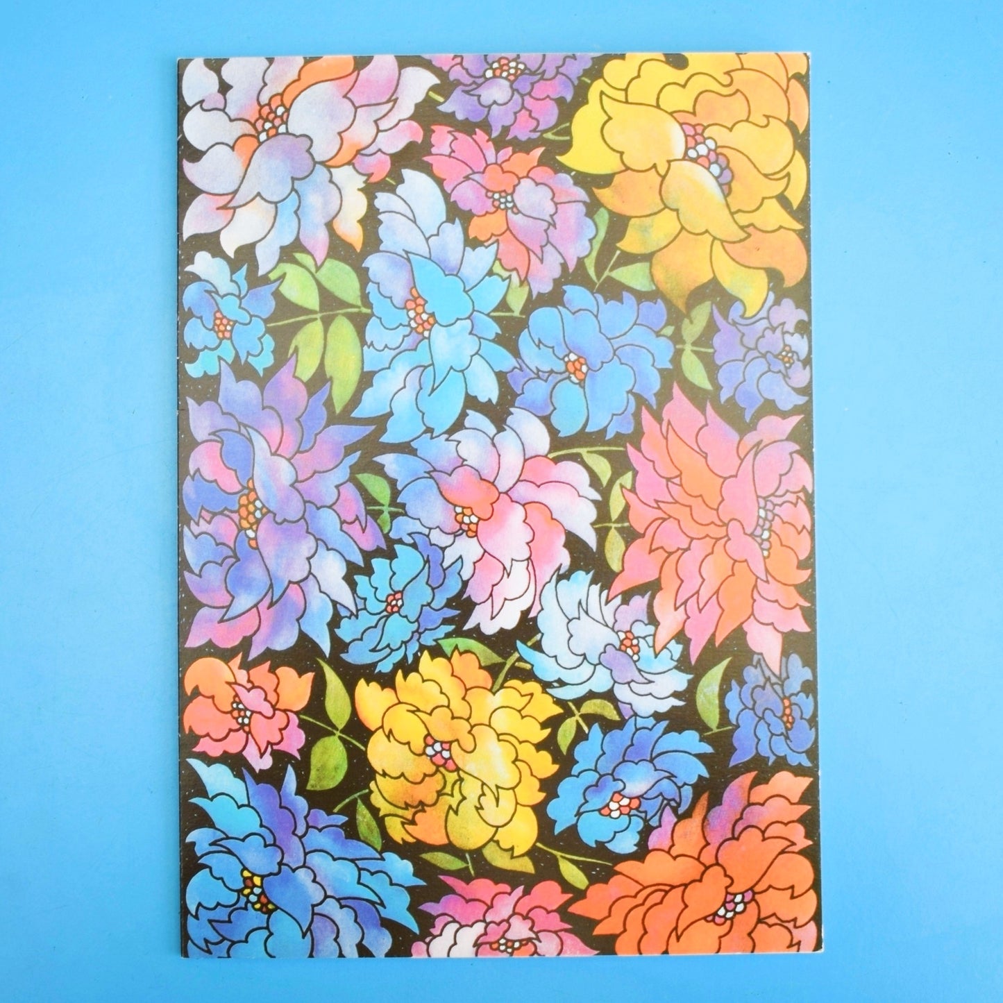 Vintage 1970s Greeting Card - Night Flowers - Happy Birthday
