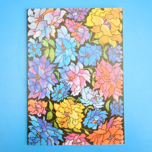 Vintage 1970s Greeting Card - Night Flowers - Happy Birthday