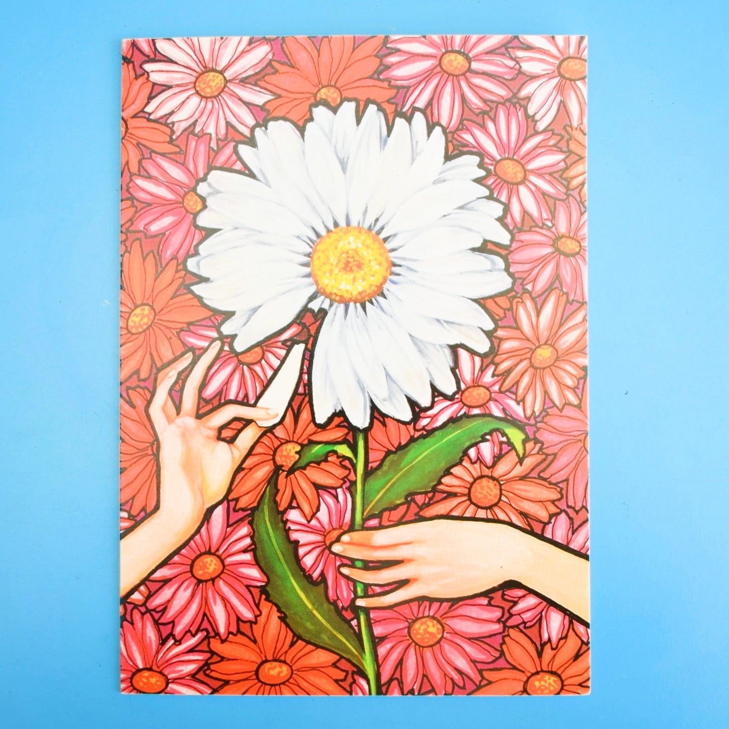 Vintage 1970s Greeting Card - by Paolo Romanelli - Daisy - She love Me