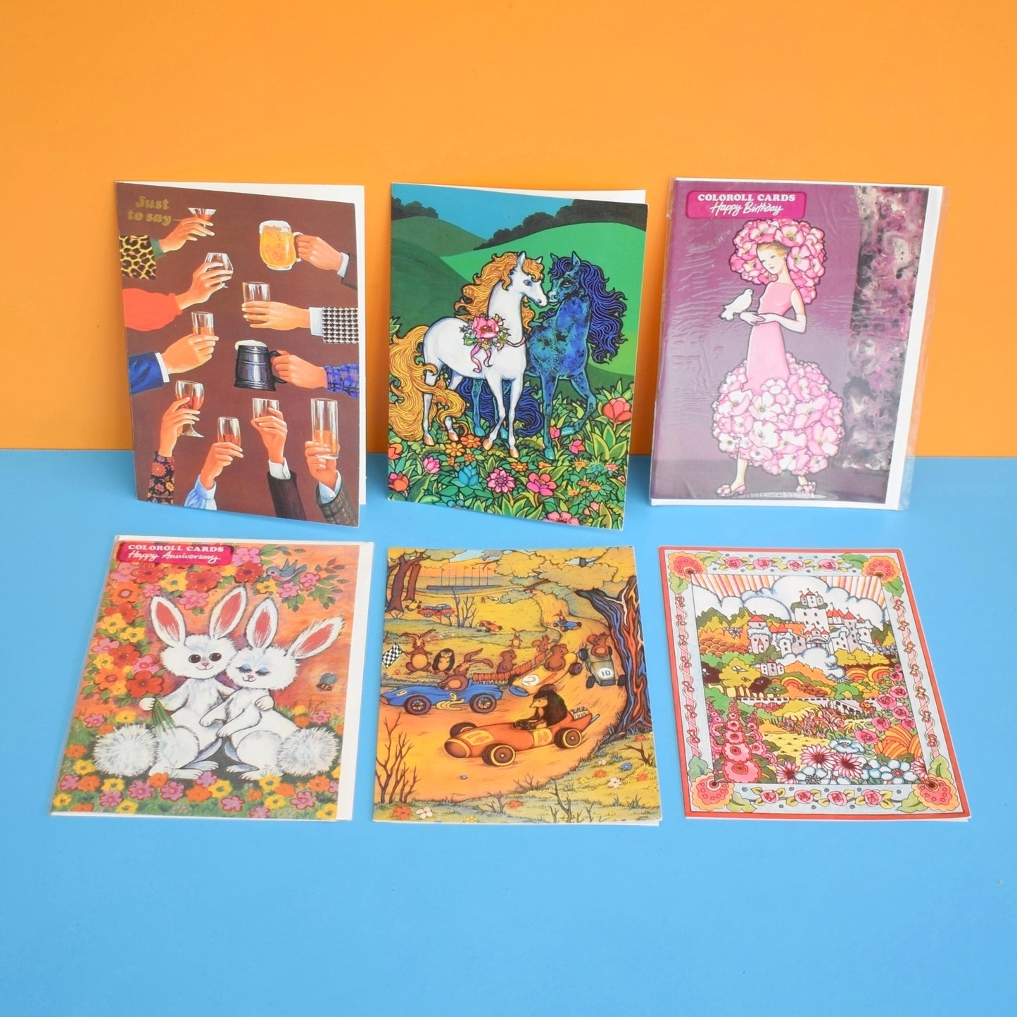 Vintage 1970s Unused Greeting Cards - One Off Designs