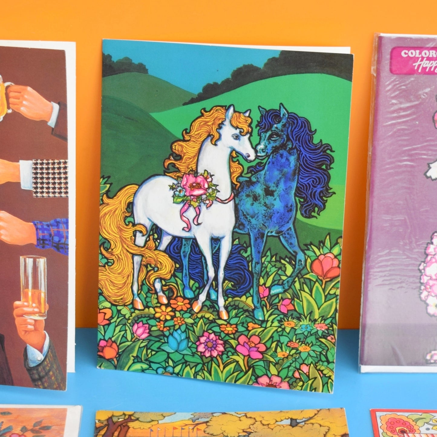 Vintage 1970s Unused Greeting Cards - One Off Designs