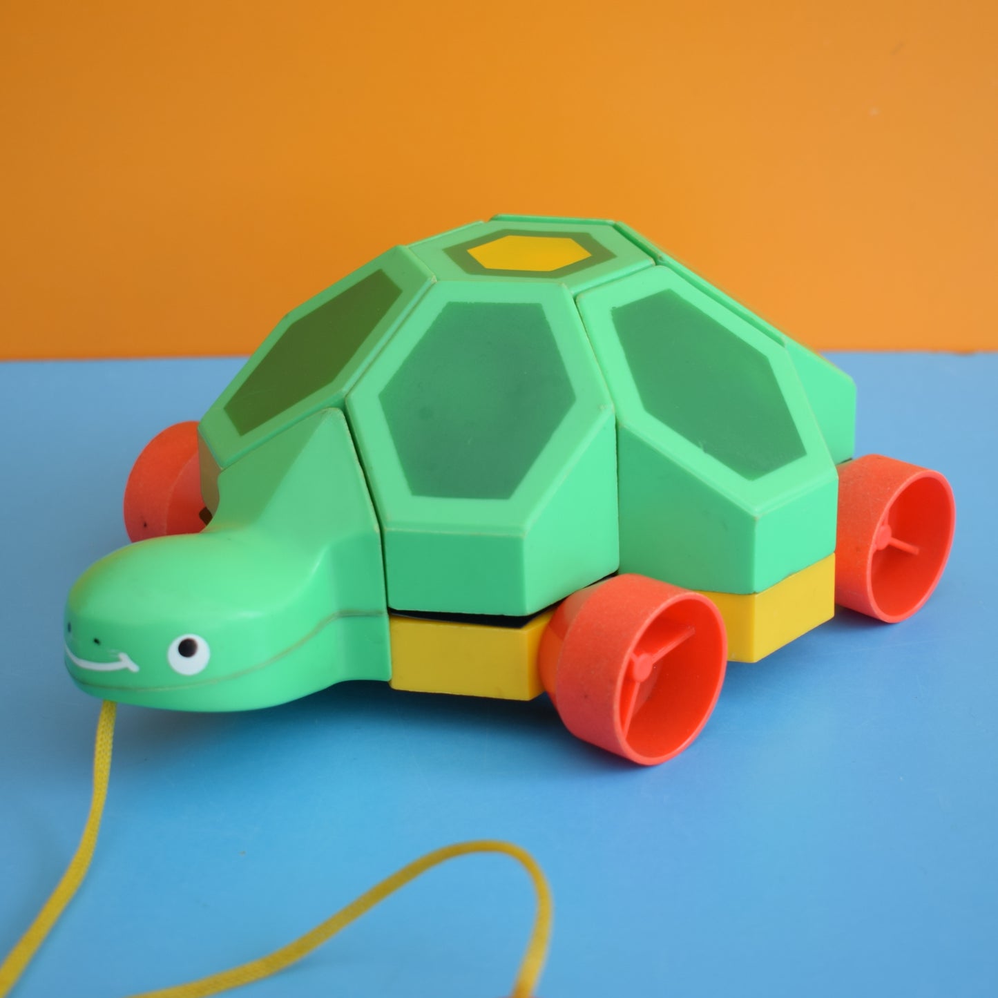 Vintage 1970s Pull Along Stacking Tortoise Toy