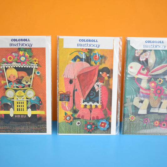 Vintage 1970s Greeting Cards - Collage Style - Coloroll x4