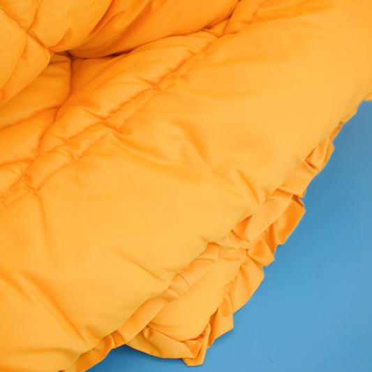 Vintage 1970s Eiderdown / Throw - Eggy Yellow