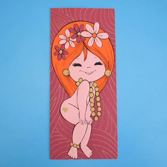 Vintage 1970s Greeting card - American Girl- Red Headed Necklace