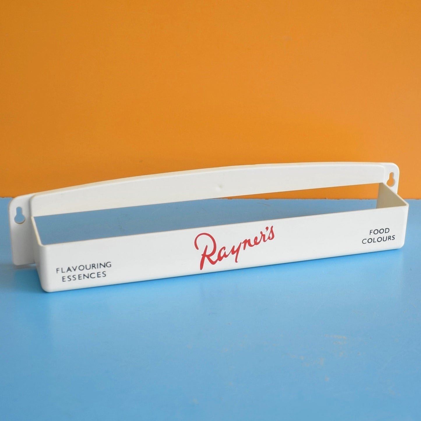Vintage 1970s Plastic Shelf / Rack - Rayners Food Colourings
