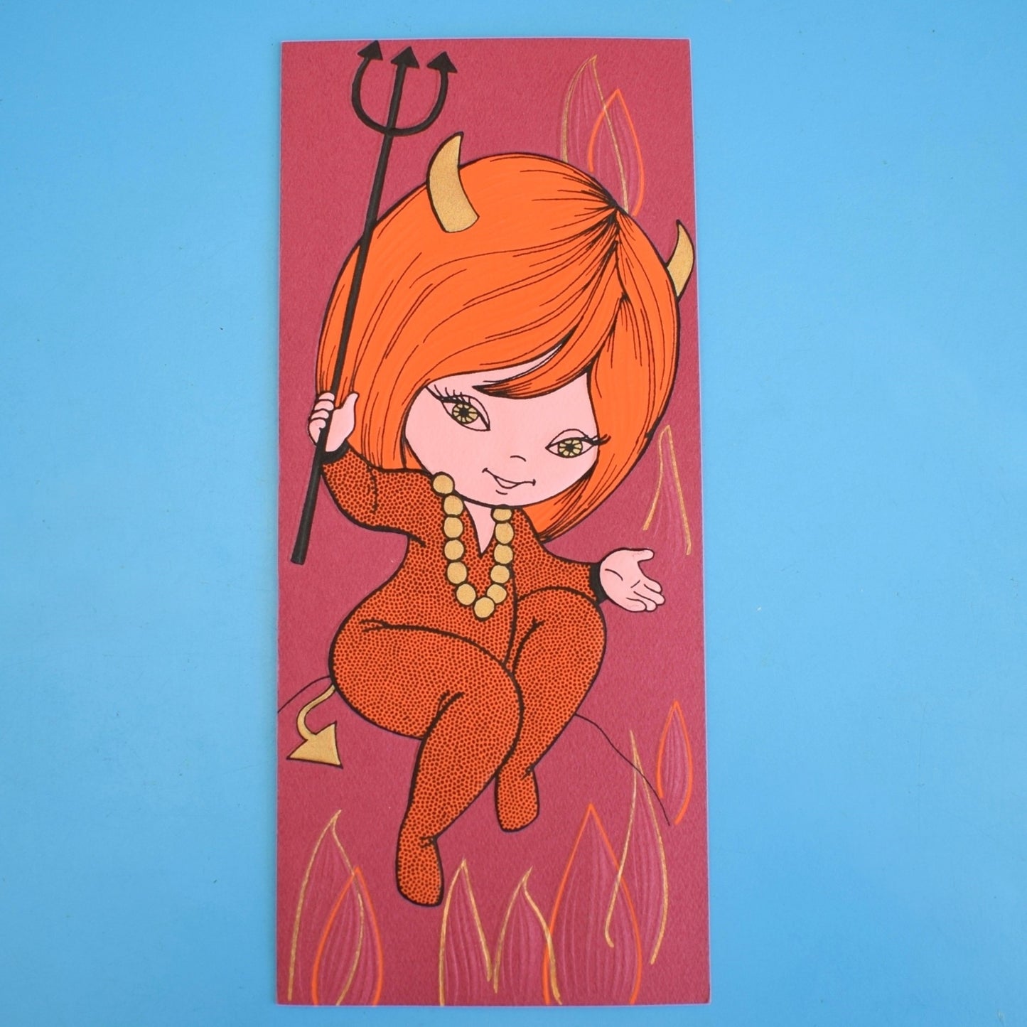 Vintage 1970s Greeting card - American Red Headed Devil