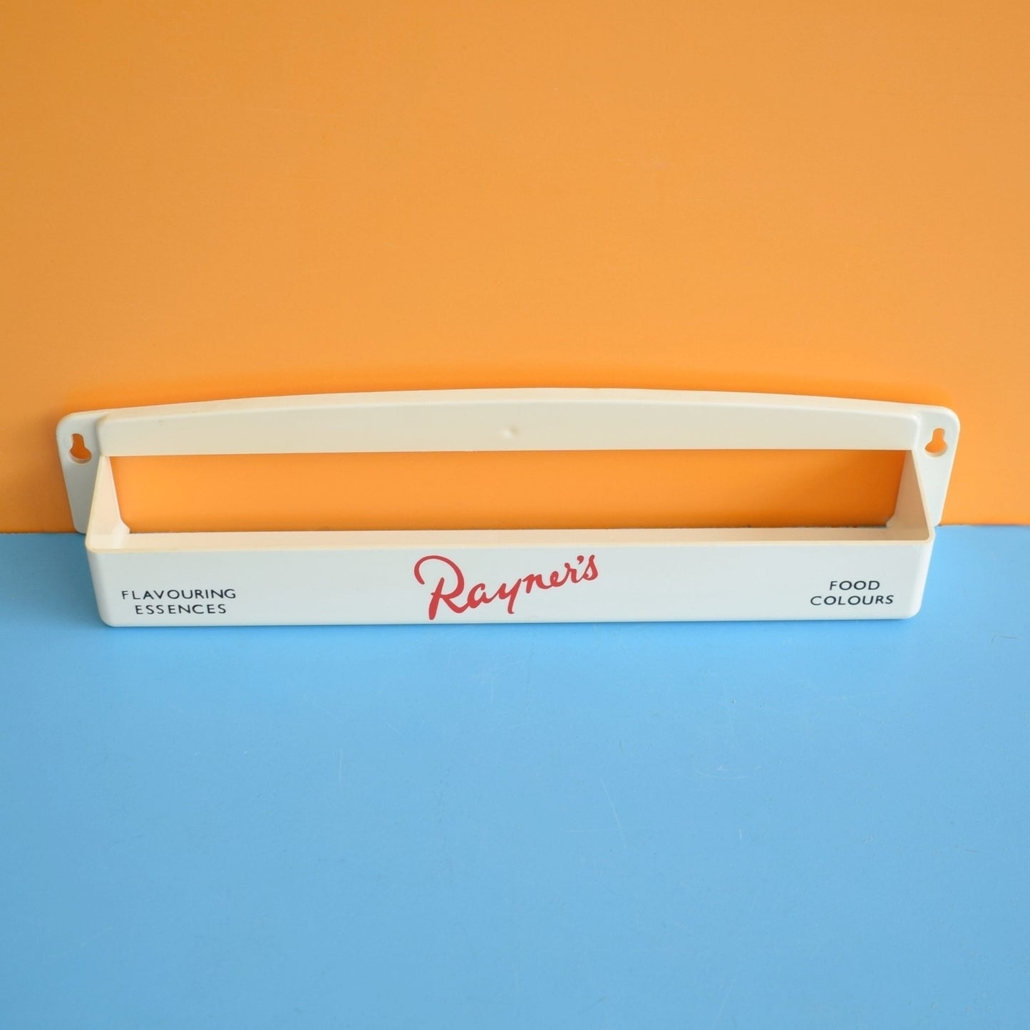 Vintage 1970s Plastic Shelf / Rack - Rayners Food Colourings
